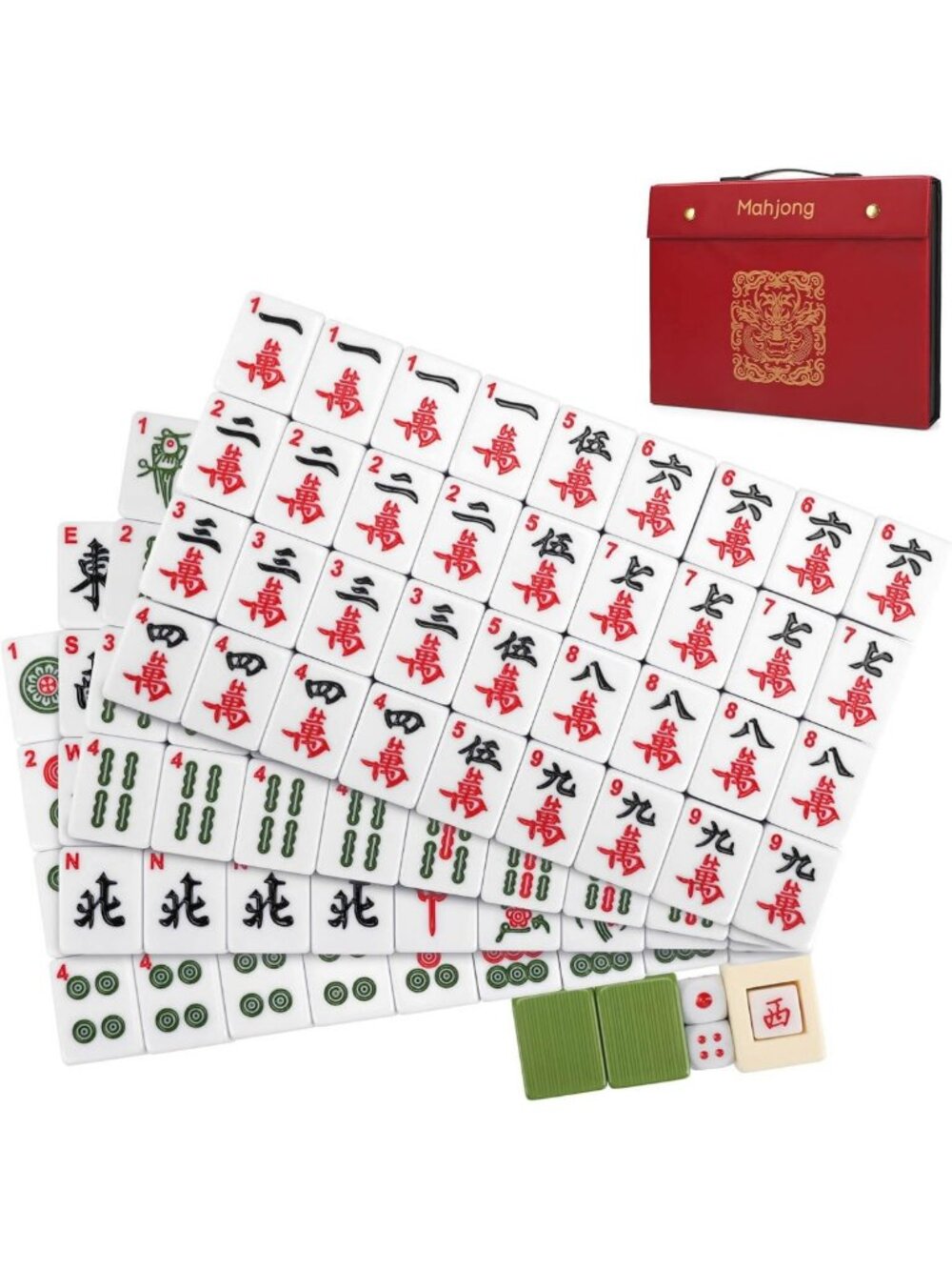 Premium 146pcs Chinese Mahjong Tile Set - Classic Game for Family Fun